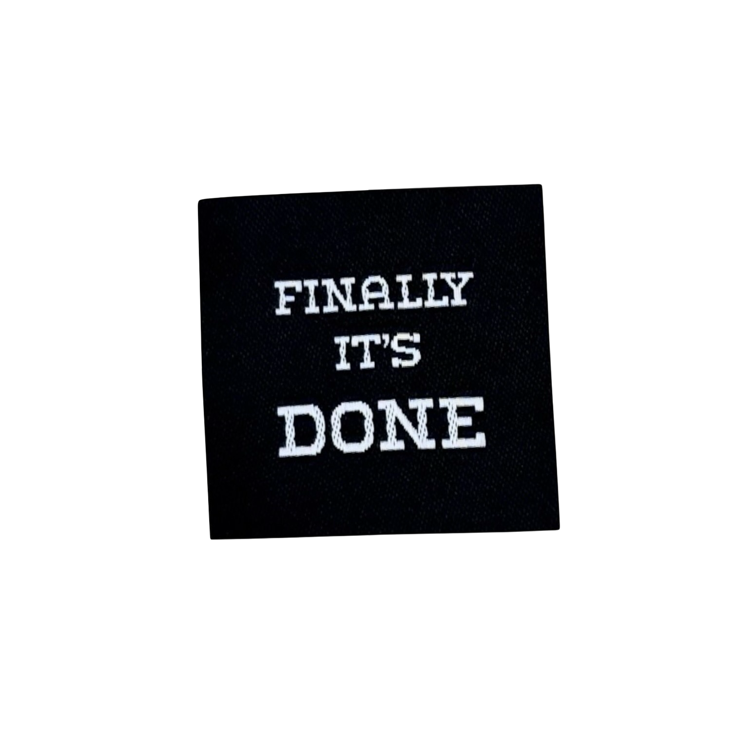 Zwart servet met witte tekst Finally It's Done voor een geslaagd feestje of afstuderen